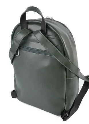 Жіночий стильний  великий якісний фабричний рюкзак, школа, інститут темно-зелений (№691)3 фото