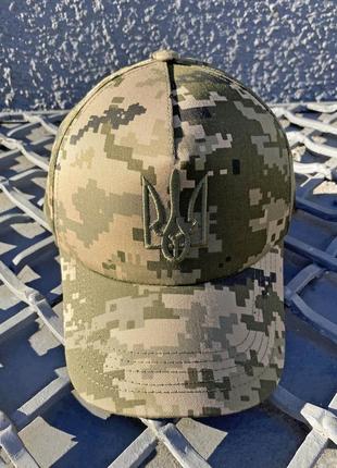 Тактическая кепка пиксель всу, бейсболка пиксель с трезубцем, летняя армейская кепка1 фото