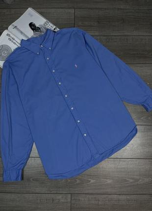 Оригінальна сорочка polo ralph lauren classic fit garment-dyed twill shirt in blue з нових колекцій2 фото