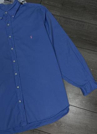 Оригінальна сорочка polo ralph lauren classic fit garment-dyed twill shirt in blue з нових колекцій8 фото