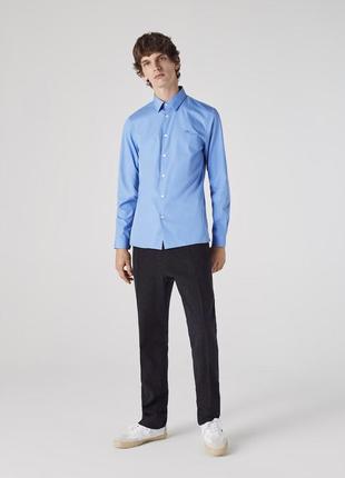 Оригинальная рубашка lacoste men's slim fit cotton poplin shirt из новых коллекций