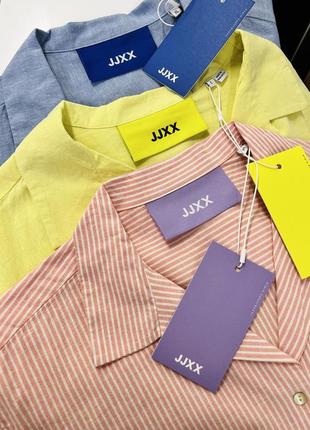 💙💛 натуральна зручна якісна пряма льняна сорочка оверсайз jjxx4 фото