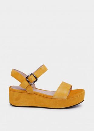Женские кожаные босоножки  ecco plateau sandal 41р-р, сандалии экко жіночі босоніжки3 фото