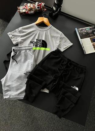 Летящий серий спортивный костюм комплект the north face летний серый спортивный костюм the north face