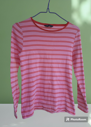 В тренодных цветах лонгслив розовый в красную полоску футболка с длинным рукавом водолазка от m&amp;s