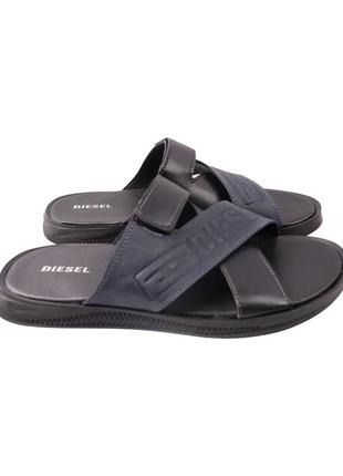 Шльопанці чоловічі maxus shoes чорні натуральна шкіра, 40