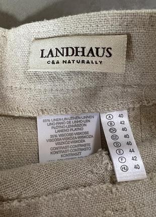 Винтажная льняная юбка натуральная  landhouse слоновая кость беж замша кружева ручная работа10 фото