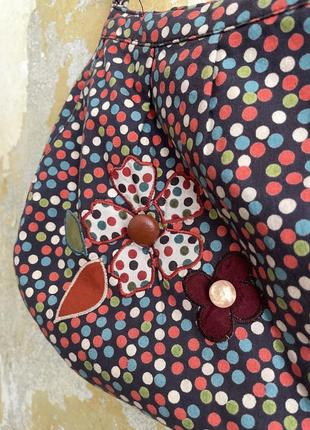 Невероятная винтажная сумочка багет с различными пуговицами и ретро цветами пластмассовая ручка сумочка в горох8 фото