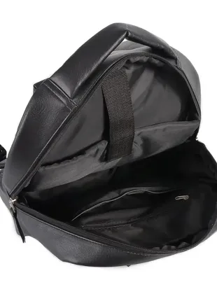 Стильный женский, большой качественный рюкзак с отделением для хранения ноутбука черный (no689)4 фото