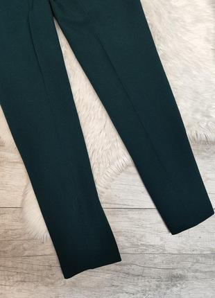 Женские брюки topshop темно-зелёного цвета высокая посадка заужены к низу размер 44 s6 фото