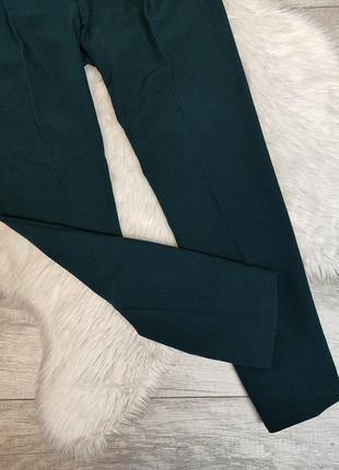 Женские брюки topshop темно-зелёного цвета высокая посадка заужены к низу размер 44 s3 фото