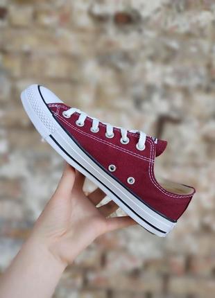 Converse all star! бордовые красные кеды кроссовки слипоны конверсы9 фото