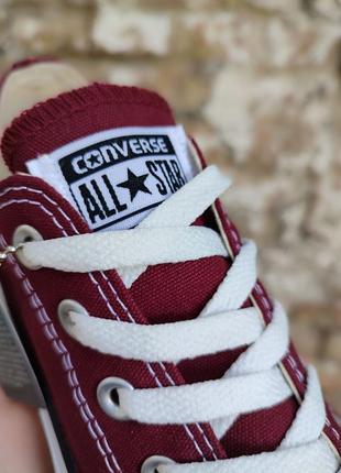 Converse all star! бордові червоні кеди кросівки сліпони конверси8 фото