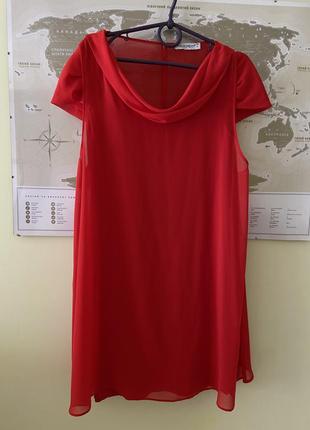 Rinascimento сукня плаття італія коралове червоне вечірнє коротке1 фото