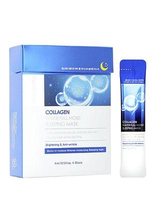 Ночная увлажняющая маска с коллагеном farmstay collagen water full moist sleeping mask1 фото