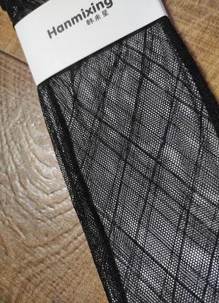 Носки фатин женские прозрачные черные3 фото
