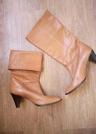 Шикарные кожаные сапоги деми размер 38