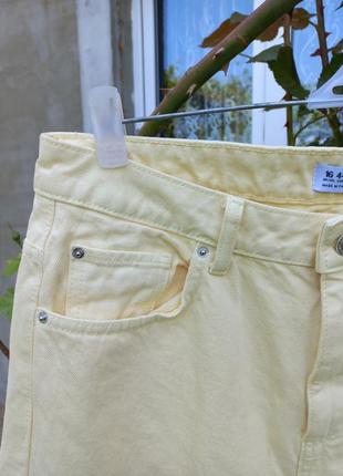 Распродажа пастельно желтые широкие джинсы мом4 фото
