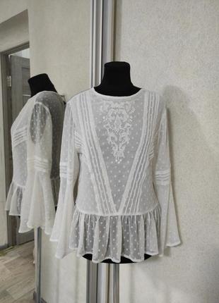 Блуза вышиванка zara прозрачную блузку с рукавами бохо этно как isabel marant h&amp;m sandro maje