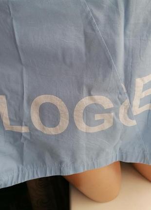Крутая небесно голубая блузка "блогер" оверсайз батал большой размер италия5 фото