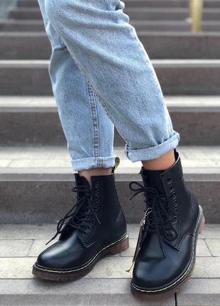 Шикарные ботинки демисезон dr martens в черном цвете (весна-осень)😍5 фото