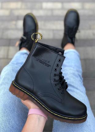 Шикарні черевики демисезон dr martens в чорному кольорі (весна-осінь)😍7 фото