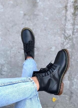 Шикарні черевики демисезон dr martens в чорному кольорі (весна-осінь)😍9 фото