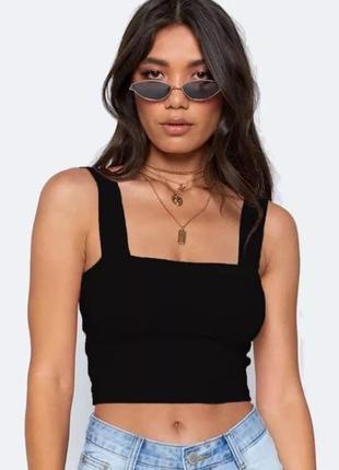 Летний черный топ, стягивающийся h&m вискоза
