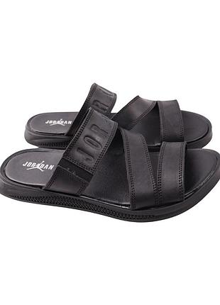 Шльопанці чоловічі maxus shoes чорні натуральна шкіра, 40