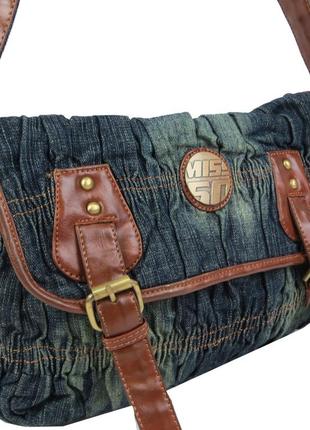 Винтажная женская джинсовая сумка на плечо miss sixty синяя4 фото