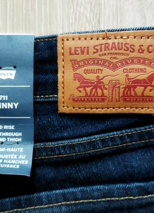 Джинсы женские levi's 711 skinny размер 24/30, новые с биркой8 фото