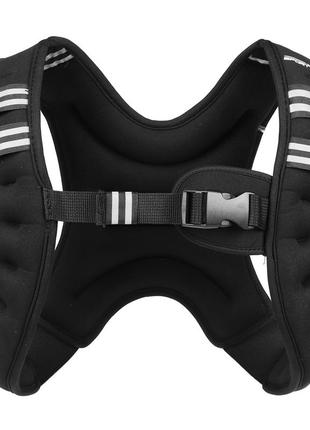 Жилет-утяжелитель для тренировок нагрудный 5 кг sportvida sv-hk0403 черный, универсальный для дома и спортзала