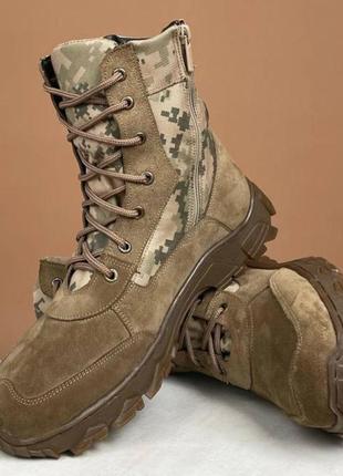 Мужские тактические летние берцы кожаные 36-50р ботинки военные армейские в наличии из натуральной к3 фото