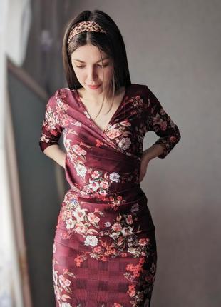 Платье женское в цветочный принт 💐1 фото