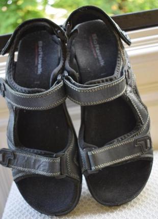 Кожаные сандали сандалии на липучках босоножки softwalk р. 43 28,3 см9 фото