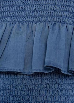 Синяя блуза с рукавами-буфами от zara6 фото