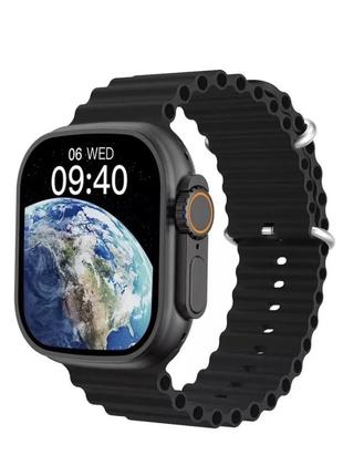 Смарт часы smart watch gs8+ ultra 45mm украинское меню с функцией звонка черные1 фото