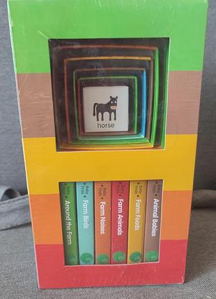 Дитячі перші книги й кубики ферма baby first farm board books and stacking blocks сша