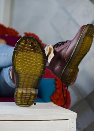 🌹dr martens bordo🌹женские демисезонные бордовые ботинки. мартенс осенние5 фото