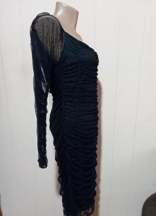Сукня міді сітка в горох  nasty gal (в стилі zara)3 фото