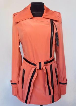 Суперціна. стильний плащ куртка. кораловий. новий, р. 42