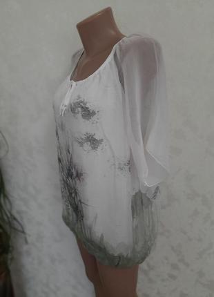 Шелковая блуза цветочный принт на вискозной подкладке шелк италия6 фото
