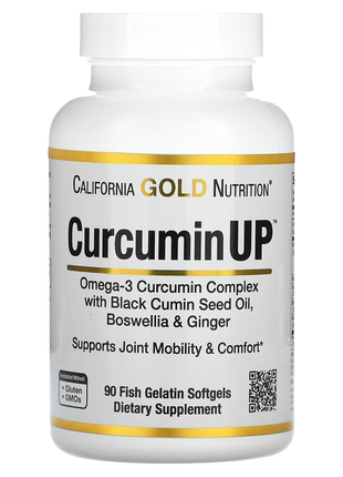 California gold nutrition, curcumin up, комплекс з омега-3 і куркуміном,90 капсул