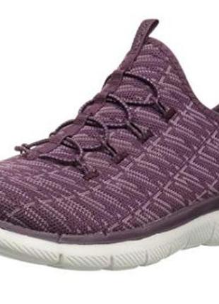 Кроссовки женские сникерсы бордовые skechers women's flex appeal3 фото