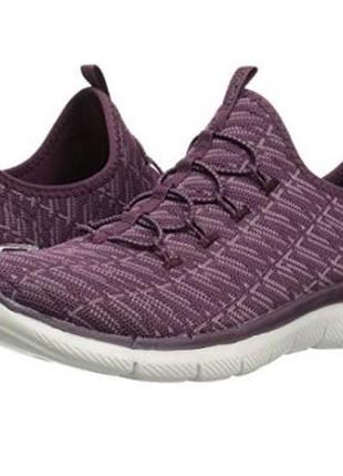 Кроссовки женские сникерсы бордовые skechers women's flex appeal