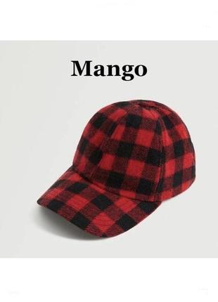 Бейсболка кепка теплая в клетку mango1 фото