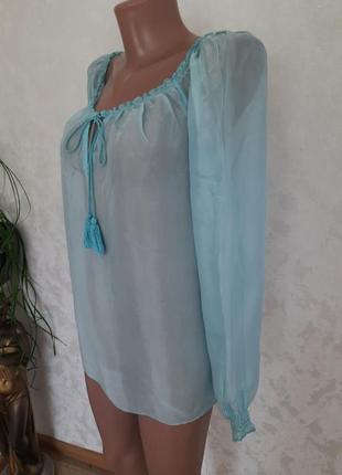 Нежная шелковая прозрачная блуза италия2 фото