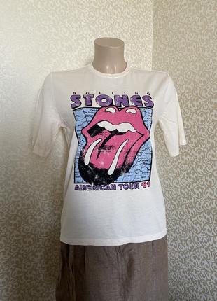 Футболка з написом rolling stones only1 фото