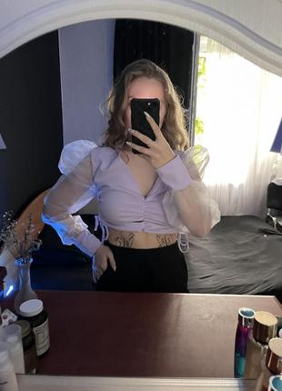 Кроп топ с воланами