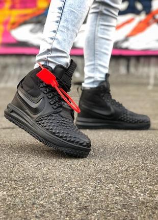 Жіночі демісезонні чорні кросівки \ еврозима кросівки найк nike duckboot 17 black.